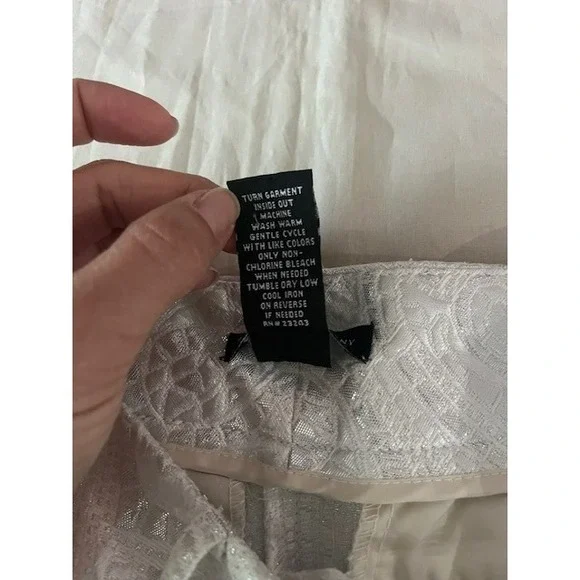 New York & Company Metallic Shorts Women's Size 4 White Silver Dressy Pockets - Picture 14 of 16